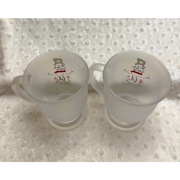 Holiday Frosted Snowmen 14.6oz Coffee Mug Pair "There's No Place Like Home"-NEW - Picture 6 of 6